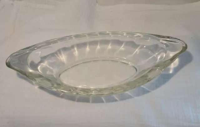 Heavy Clear Glass Banana Split Boats Dishes, Vintage