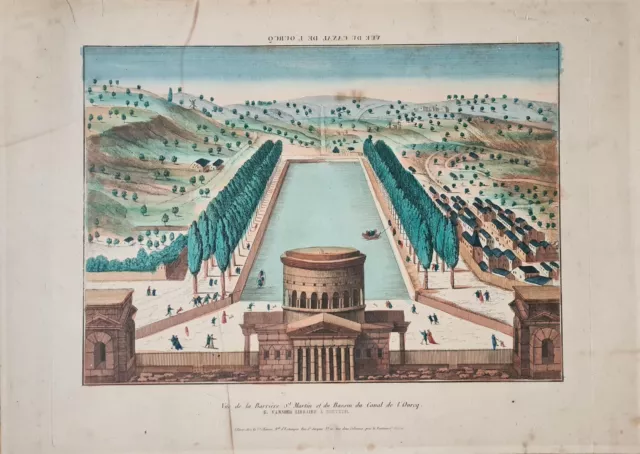 Vue d’optique Barrière St. Martin du Bassin Canal l’Ourcq Ledoux architecte rare