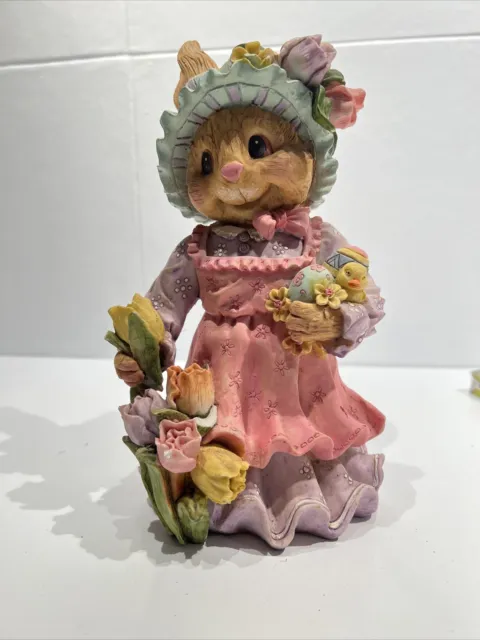 Vintage Nuntucket Bunny Gardens Collection Easter Spring Figurine Chicks Flower