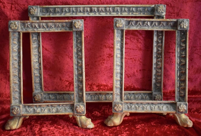 relic reliquia Trittico di Cornici  Decorate CANTAGLORIA DORATE  1700