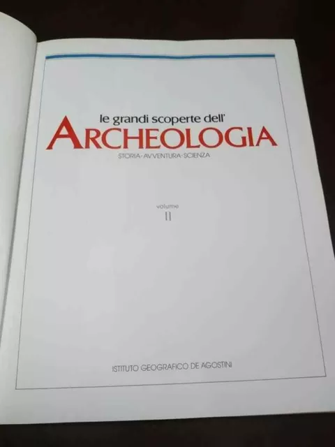 Libro Le Grandi Scoperte dell'Archeologia Volume 2 De Agostini 1986 SC26