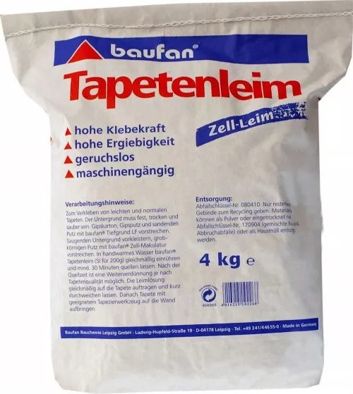 Baufan Colla Parati 4 KG Zell-Leim Colla per Tappezzeria/Colla Tappezzeria