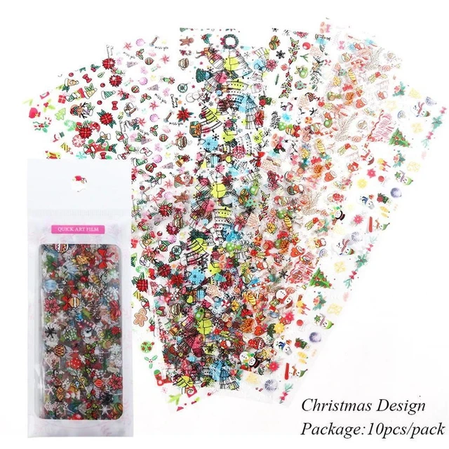 Sky 3D DIY Decor Christmas Style Nail Transfer Foil Nail Decal Nail Art Sticker