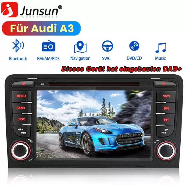 Für Audi A3 S3 RS3 8P 8V 8PA 7" HD Autoradio DVD CD Bluetooth GPS Navi DAB+ Unit