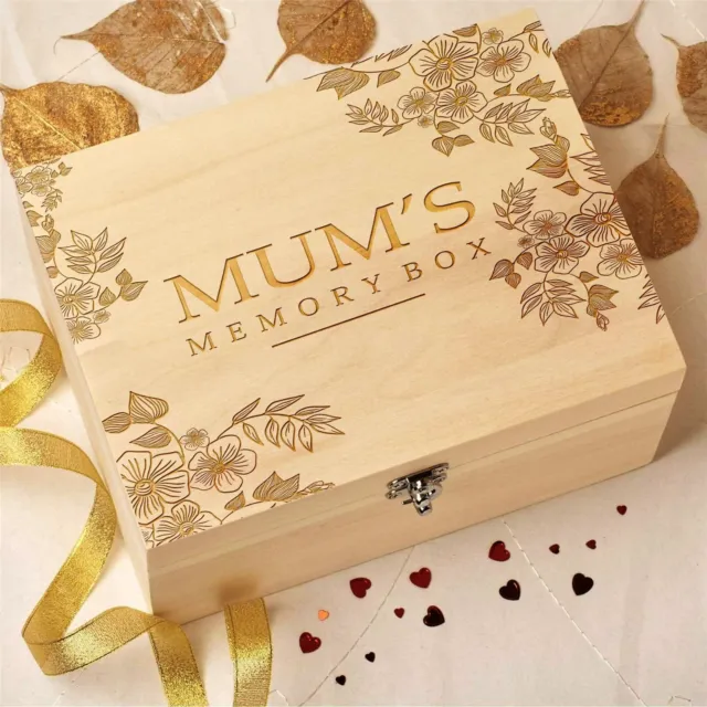 Personalised Wooden Memory Box Keepsake Box Wedding Birthday Mum Baby Gift Box