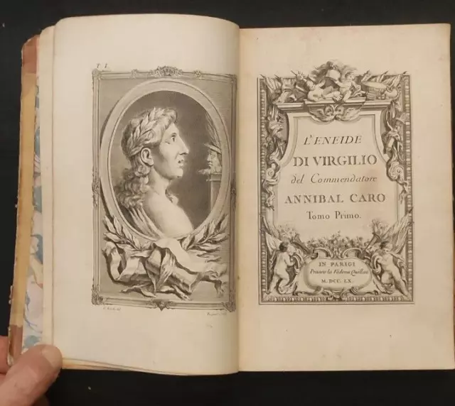 L'eneide Di Virgilio Del Commendatore Annibal Caro Parigi 1760 Tomo Primo