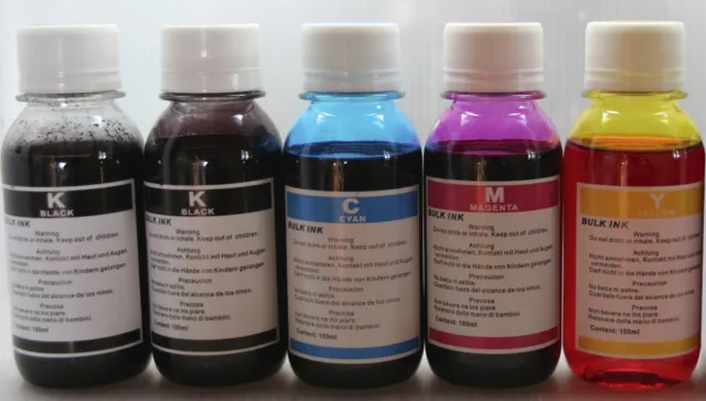 5 BOTTLES 100ml Ink for Canon REFILL CISS or CARTRIDGE