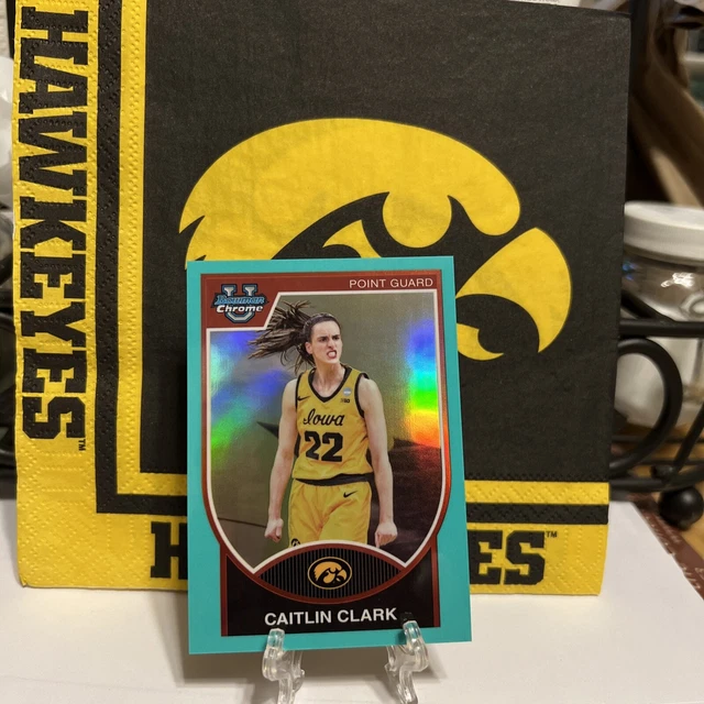 CAITLIN CLARK 2024 Bowman U Chrome XFractor SP2007 Retro Iowa Hawkeyes