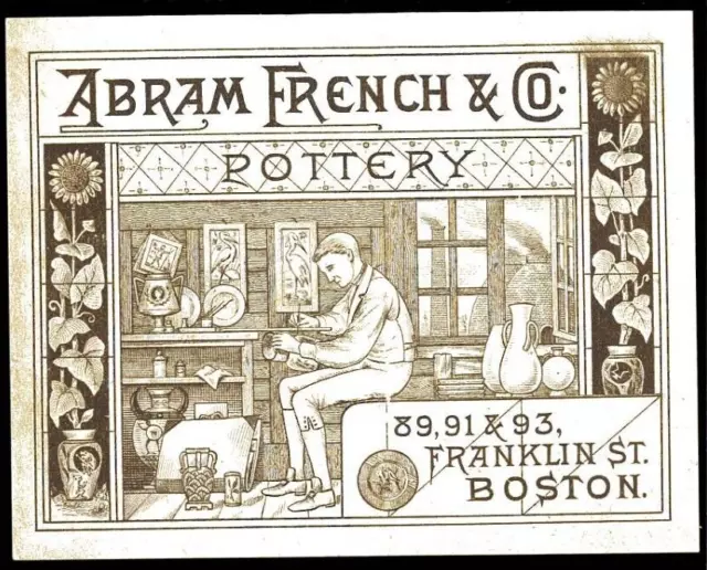 trade card, ABRAM FRENCH & CO. POTTERY, Boston, S6D-1G-005