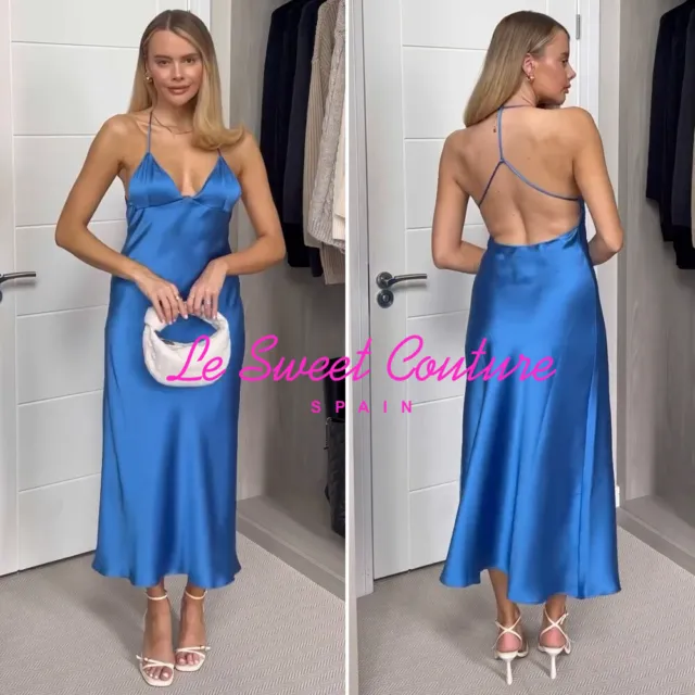Zara Woman Nwt Ss24 Satin Effect Slip Dress With Back Straps All Sizes 2255/331