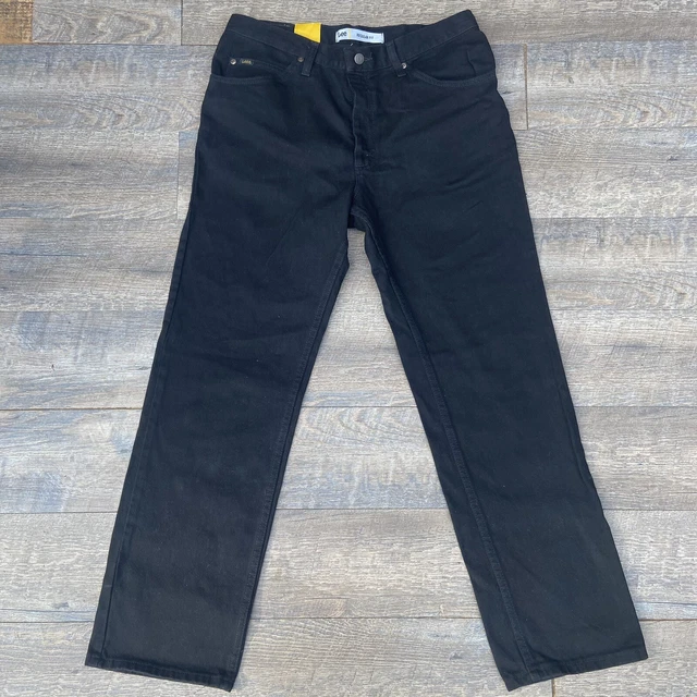 LEE Regular Fit Double Black Jeans Men 34x30 Classic Five Pockets Collection NEW