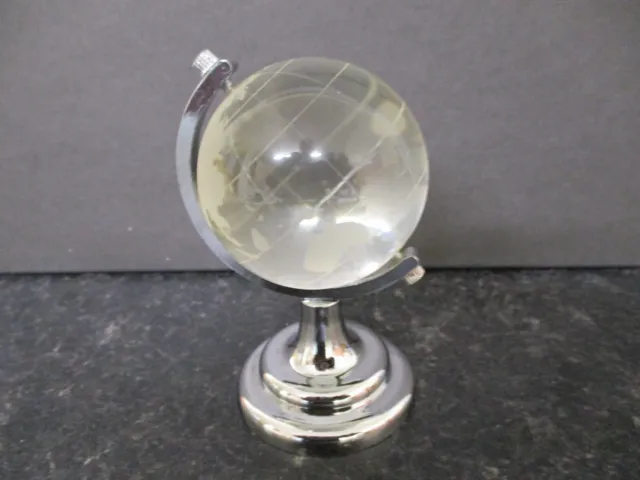 Small Glass Globe Paperweight / Desk Ornament