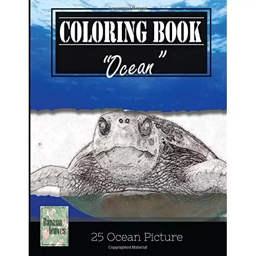 Ocean Sealife Greyscale Photo Adult Coloring Book, Mind - Paperback NEW Leaves,