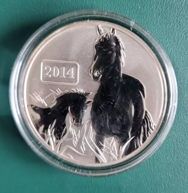 2014 Tokelau coin 1 oz Silver 0.999 Reverse Proof $5 Lunar Year of the Horse