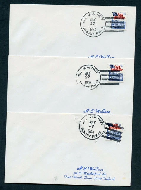 Us Dewert (Ffg-45) Wholesale Lot Of 3 Covers 1994 W/Duplication Shown (X10)