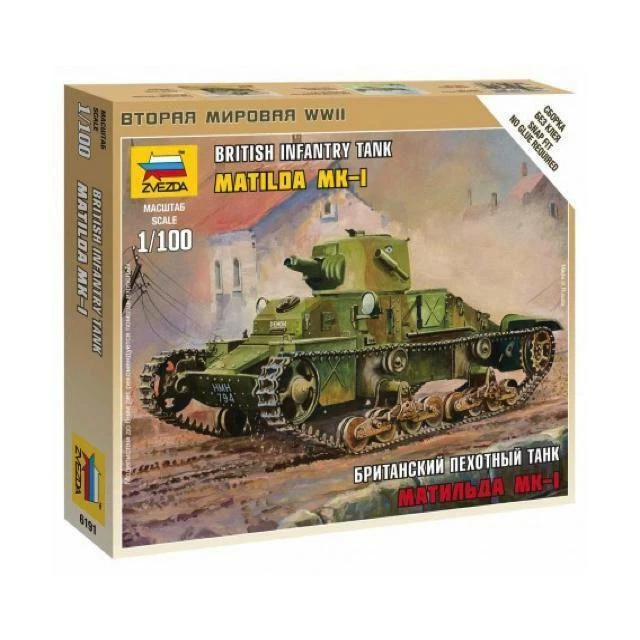 ZVEZDA 1/100 SCALE WW2 BRITISH LIGHT TANK MATILDA MKI £9.99 - PicClick UK