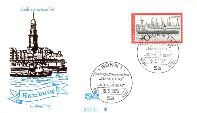 BRD Ersttagsbrief, FDC, MiNr. 761, Hamburg - Fremdenverkehr (VIII)