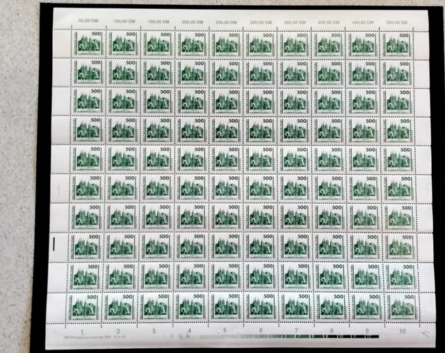 DDR Deutsche Post Nr. 3352 kpl. Bogen Postfrisch Bauwerke 500 Pf. Mi. 720.-€++
