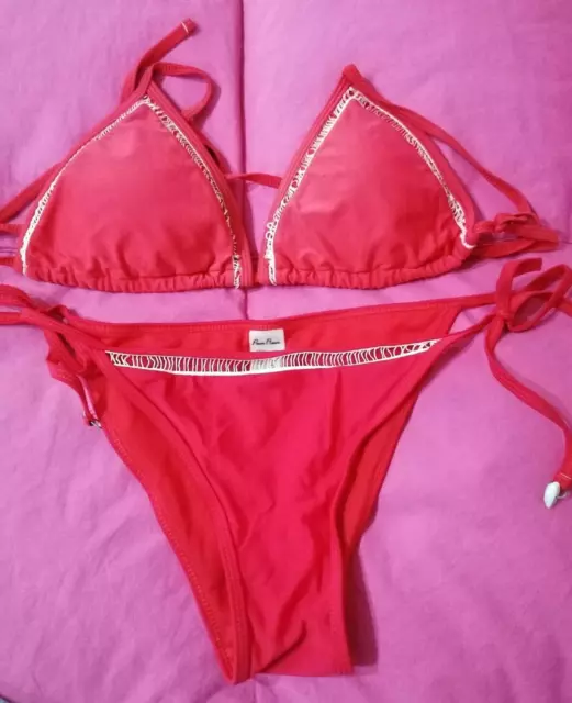 costume da bagno donna bikini rosso triangolo moda mare estate