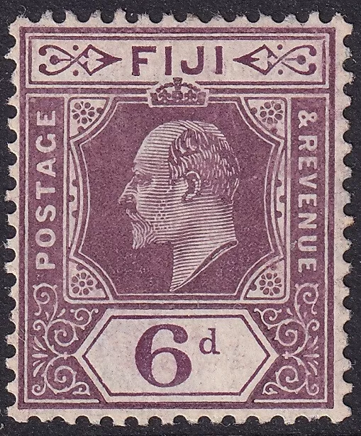 Fiji 1910 Edwardian. 6d. Dull purple. Mint. SG 121, CV £32