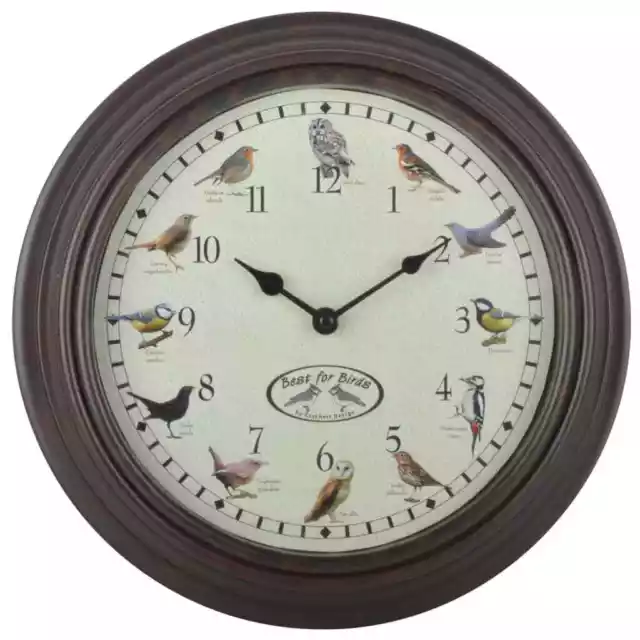 Reloj con sonidos de pájaros Esschert Design vidaXL