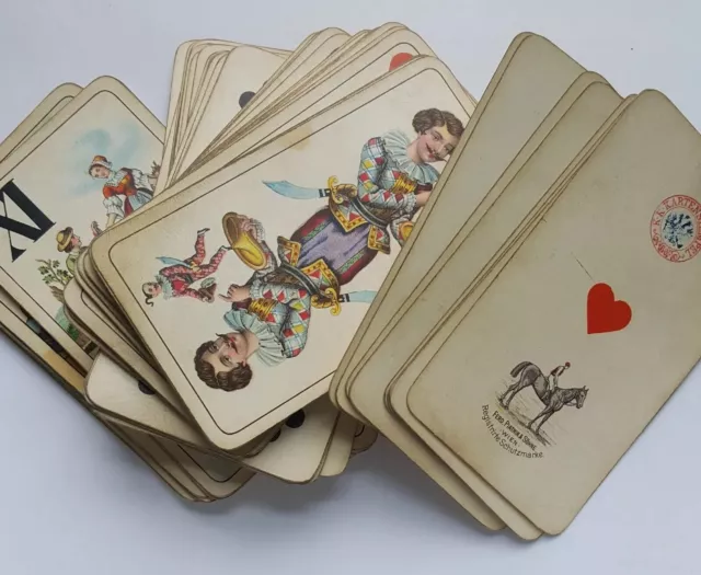 ANTIQUE TAROT FERD PIATNIK & SON WIEN PLAYING CARDS Fortune telling Deck 54pc