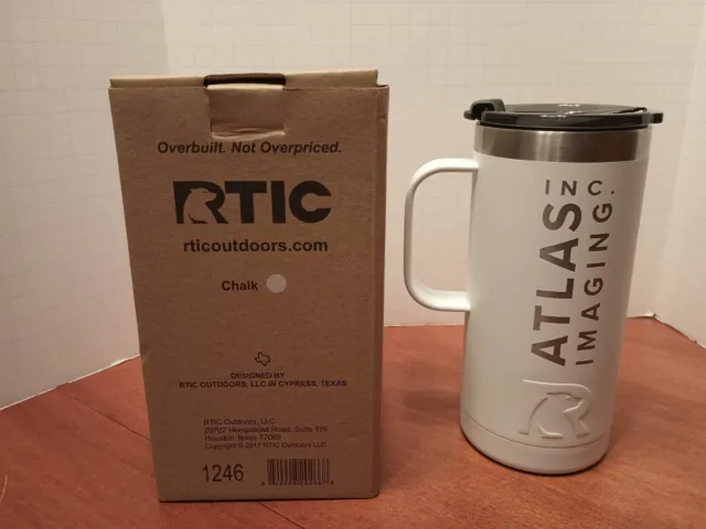 RTIC 16 Oz Stainless Steel Travel Coffee Cup Vacuum Insulated  Tumbler Mug White