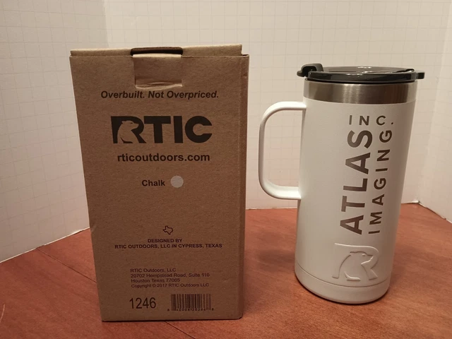 RTIC 16 Oz Stainless Steel Travel Coffee Cup Vacuum Insulated  Tumbler Mug White