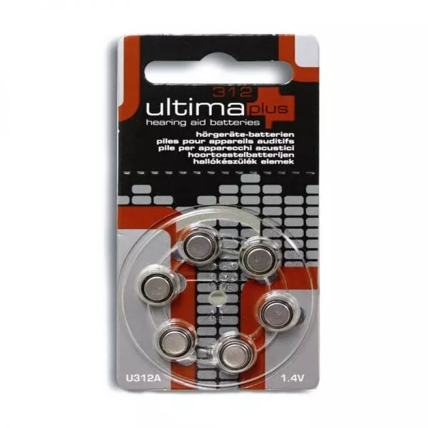 Box of Ultimaplus Hearing Aid Batteries size 312 (p312) Pack of 60