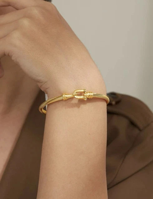 Bracelet Jonc Crochet Doré Ajustable - Style Bohème Fille - Alliage Sans Marque Neuf Sans Emballage