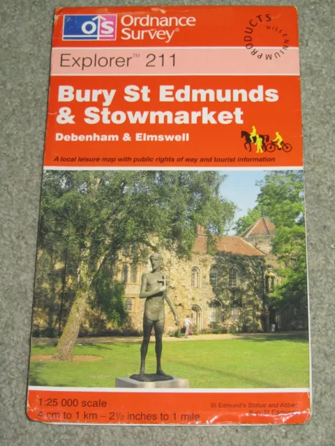 Ordnance Survey Explorer 1:25,000: Sheet 211 Bury St Edmunds & Stowmarket - 1999