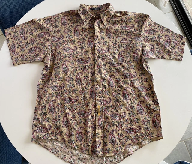 BD Baggies Mens XL Paisley Button Down Short Sleeve Shirt 100% Cotton