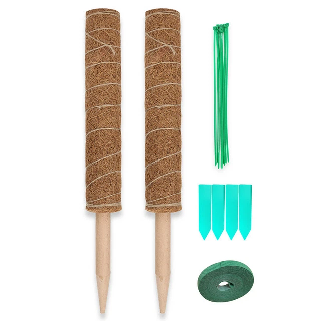 Pflanzstab Kokos Rankhilfe 2 Stück Ø 4.8cm Rankstab Monstera Moosstab 2er Set