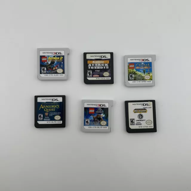 Lot of 6 Nintendo DS/3DS Video Games Lego, Nicktoons, Lord Of The Rings, Etc.