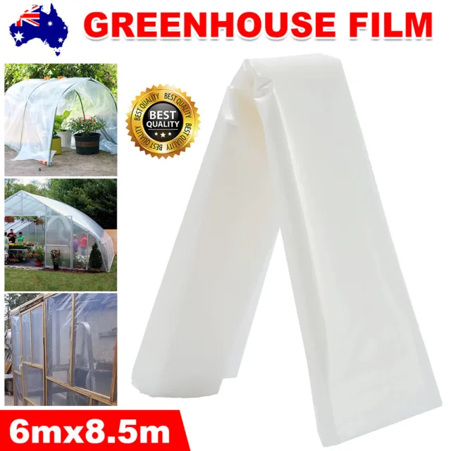 6Mx8.5M Greenhouse Plastic Film Clear Polyethylene UV Resistant Transparent AU