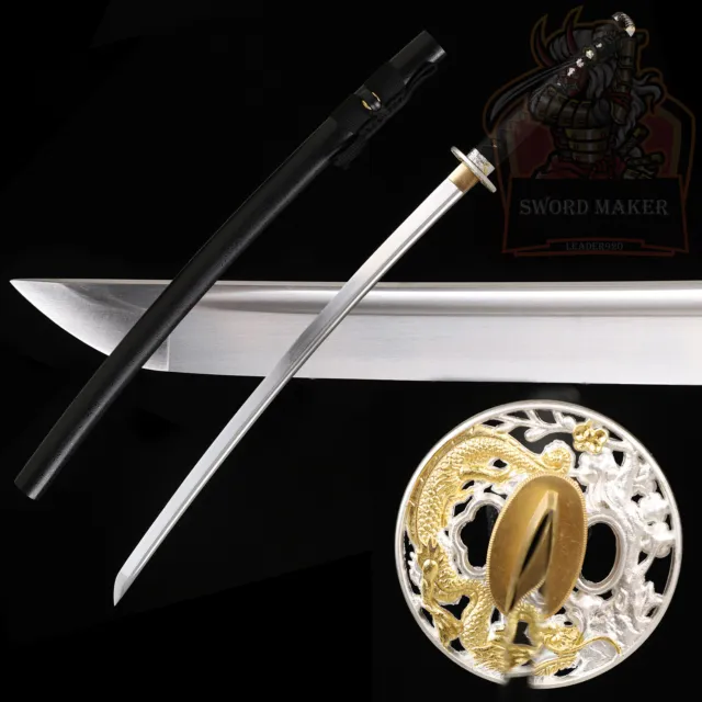 Dragon Tsuba Katana 9260 Spring Steel Japanese Samurai Sword Full Tang Sharp