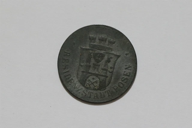 Germany War Money Token 10 Pfennig 1917 Posen Zinc B34 #Z674