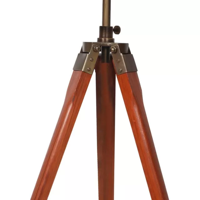 Nautical Teak Wood Tripod Wooden Floor Lamp Lighting Home Decor "Without Shade"