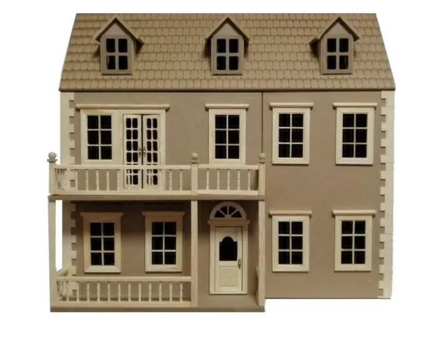 Glenside Grange Victorian Dolls House Unpainted Flat Pack Kit 1:12 Scale