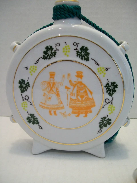 Vintage Hollohaza Hungarian Hand Painted Flask 2