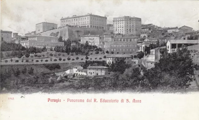 Cartolina *14 Perugia Umbria Panorama Dal R. Educatorio Di S.anna Viaggiata 1912