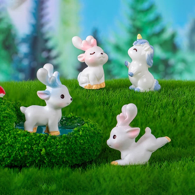 LITTLE ELK ANIMAL Deer Figurines Resin Statue Garden Ornament Home