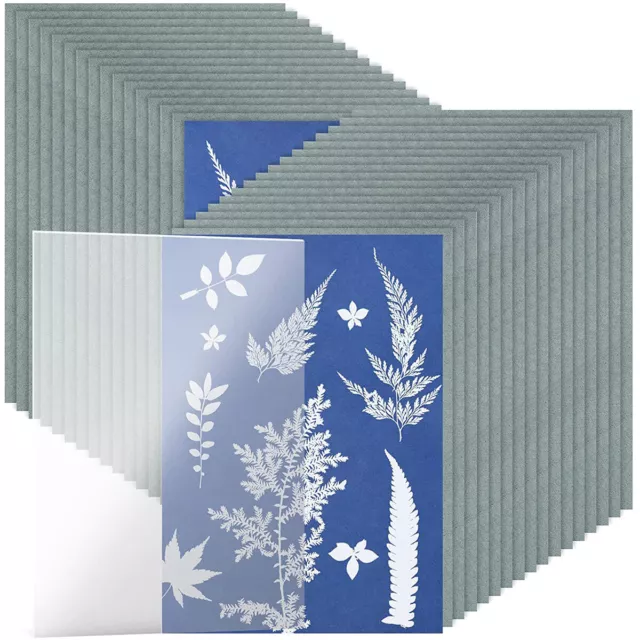 32 Pcs Sun Print Paper Kit Sun Art Paper Sensitivity Nature Printing Paper faFfG