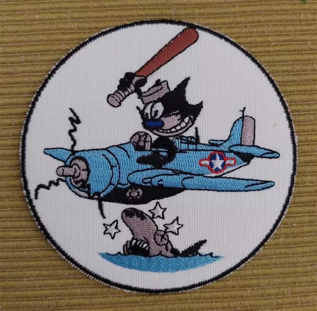 Patch US Army Tomcatter Airplane Wildcat VF-31 Felix the Cat Naval USN WWII DDay