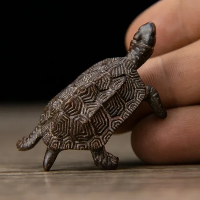 Rare bronze handmade tortoise turtle Figure statue netsuke collect table decor