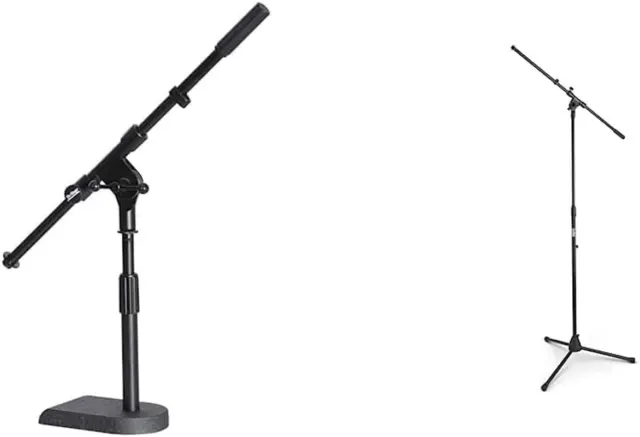 On-Stage MS7920B Amp and Bass Drum Short Microphone Stand & MS7701B Tripod Micro