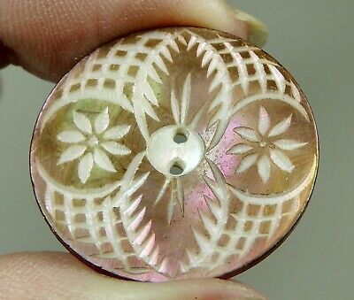 Antique Carved Mop Shell Button