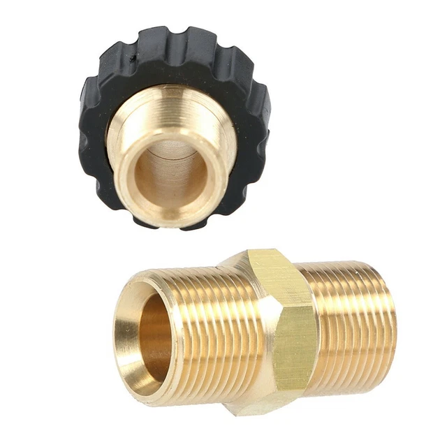 Adaptateur Laiton M22 Mâle Vers 1/4" Pour Nettoyeur Haute Pression – Pression Max 5000 PSI, Raccord Rapide