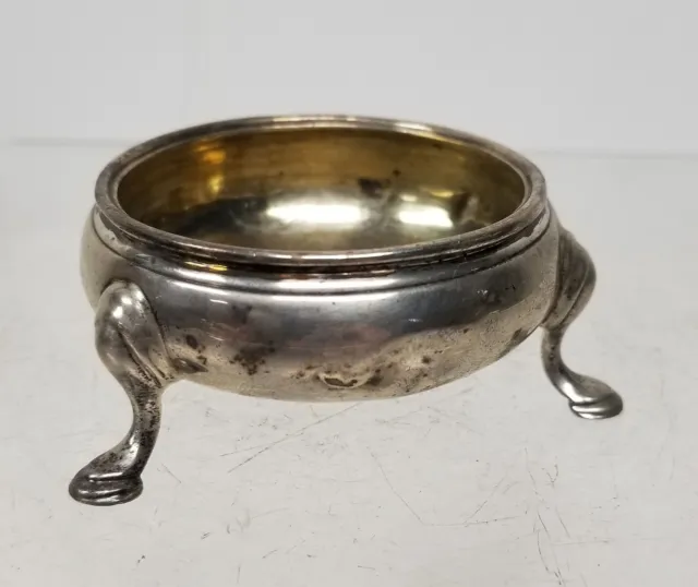 Antique Irish Sterling Silver Hallmarked Master Salt Cellar Bowl Footed Dish 2