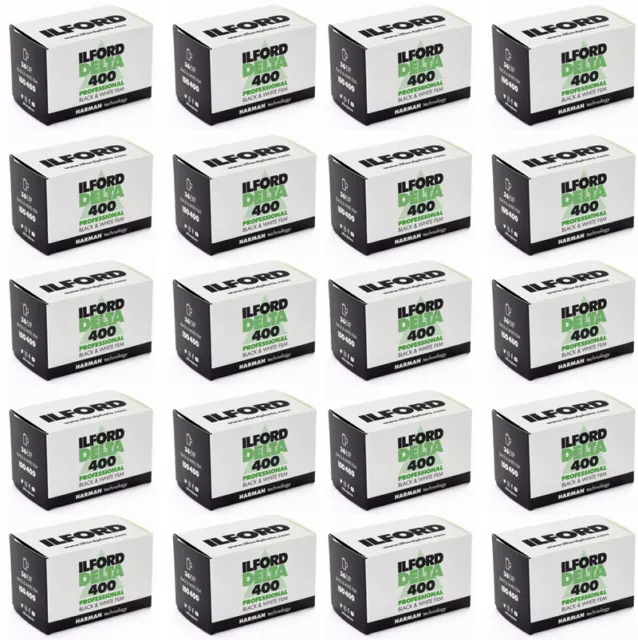 20 Rolls Ilford Delta 400 Pro 135-36 Black & White 35mm Negative Print Film